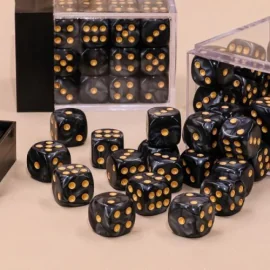  Set of 36 6-sided dice - 12mm - Black