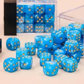  Set of 36 6-sided dice - 12mm - Blue