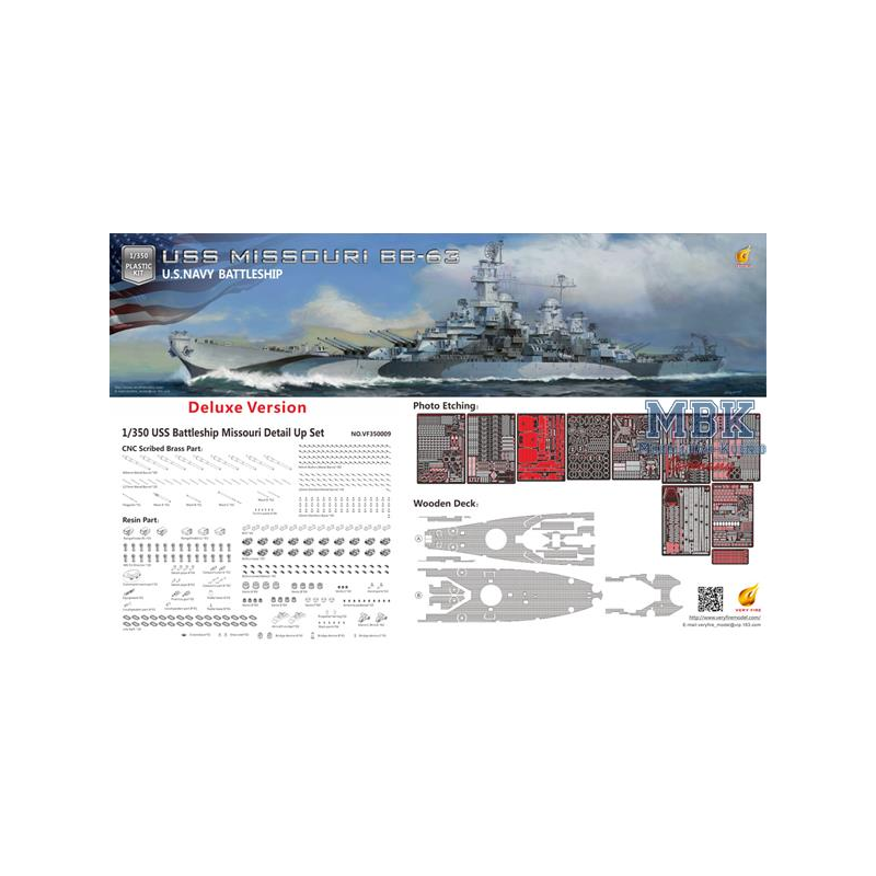 Kit modello U.S. Navy Battleship BB-63 USS MISSOURI-Deluxe Kit