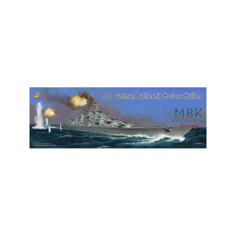 Kit modello German Battleship H-Class HUTTEN-Deluxe Kit