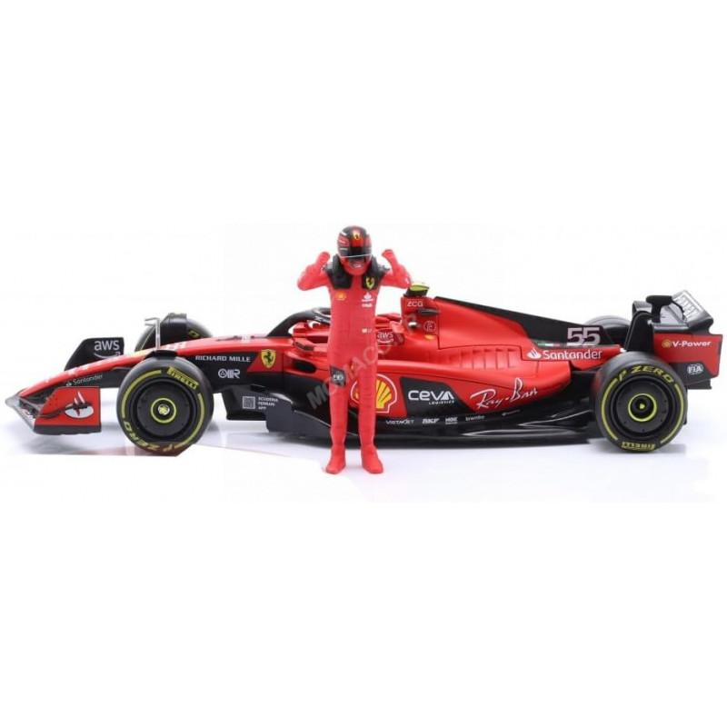 Automodello FERRARI F1 F23 TEAM SCUDERIA FERRARI 55 CARLOS SAINZ 2023 WITH DRIVER