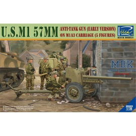 Figurini U.S. M1 57mm anti tank Gun early+ 5 Figuren