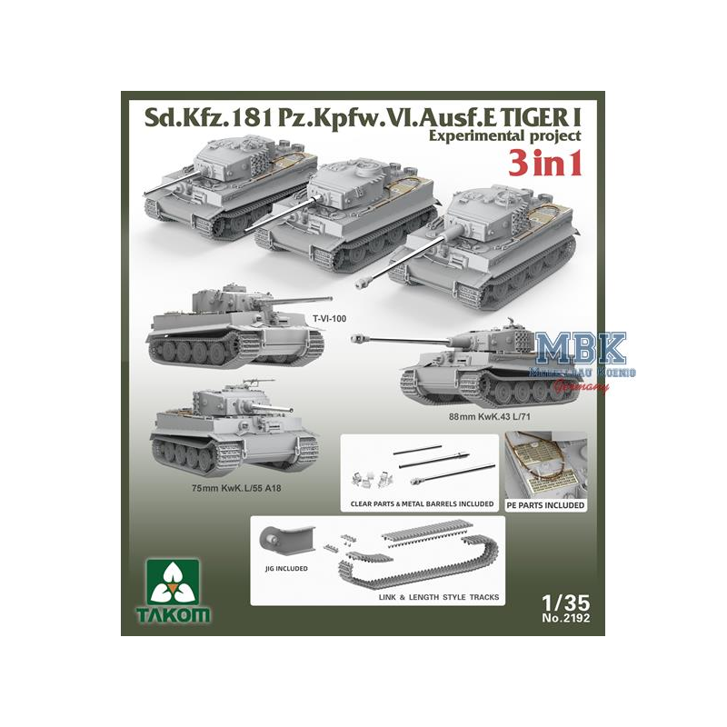 Modellini di veicoli militari Tiger I Sd.Kfz.181 Pz.Kpfw. VI Ausf.E Experimental