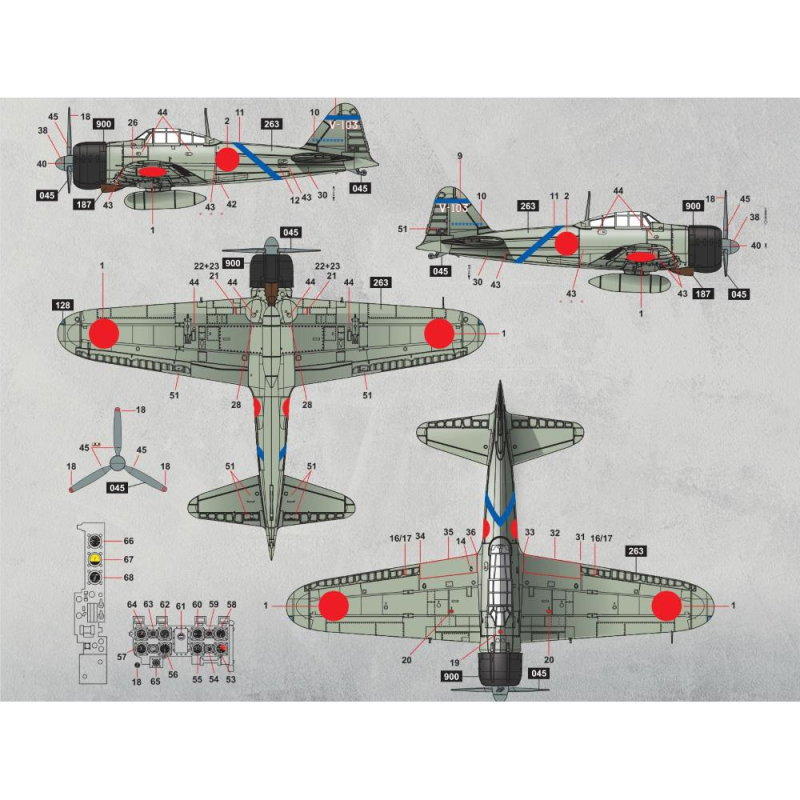 Modellini di aerei BORDER MODEL: 1/35; A6M2 Zero Fighter with interior of the engine and weapons