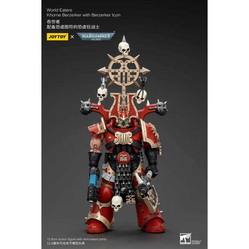 Figurina Warhammer 40k Figure 1/18 World Eaters Khorne Berzerker with Berzerker lcon 13 cm