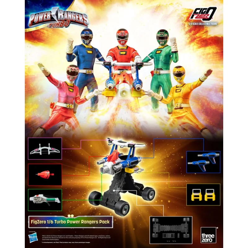 Power Rangers Turbo pack 5 FigZero figures 1/6 Turbo Power Rangers 30 cm