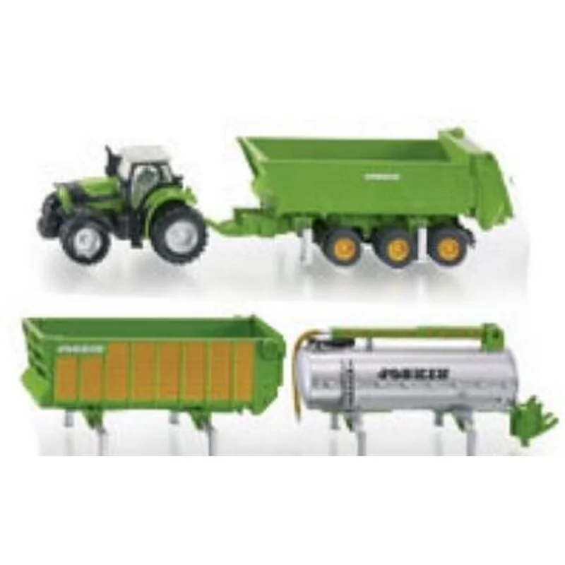 Modello Tractor Deutz Fahr + Trailer 1:87