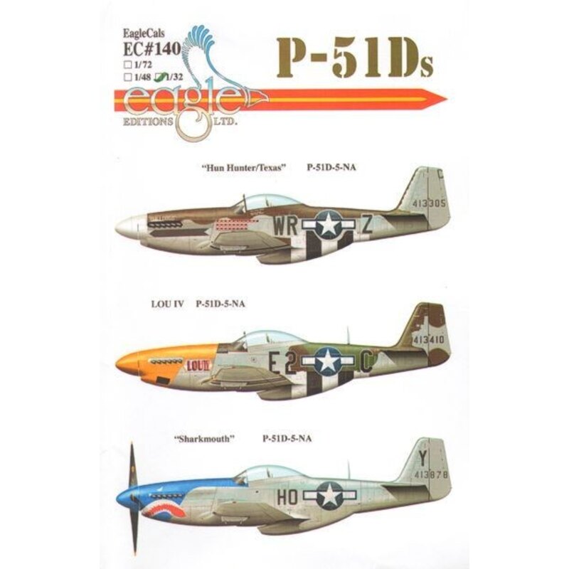 Decalcomania P-51D Mustang Part 2 (3) 44-13305 WR-Z 355th FG Capt Henry Brown ′Hun Hunter/Texas′, non standard OD on upper surfa