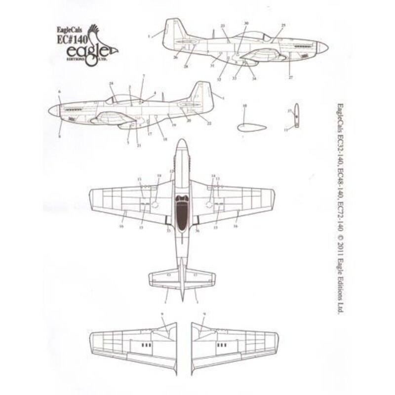 Decalcomania P-51D Mustang Part 2 (3) 44-13305 WR-Z 355th FG Capt Henry Brown ′Hun Hunter/Texas′, non standard OD on upper surfa