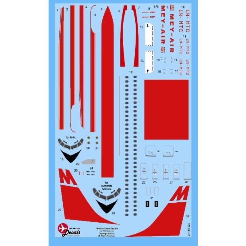 Decalcomania Boeing 737-200 Mey-Air