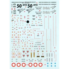 Decalcomania Dassault Mirage 2000 DGA EV (flight trials) : Mirage 2000B N 501 & Mirage 2000D N 676 réf
