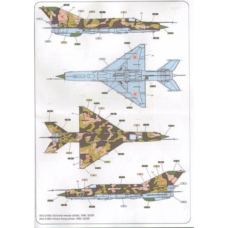 Decalcomania Mikoyan MiG-21 MF/MFN/SM