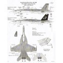 Decalcomania Boeing F/A-18E/F Super Hornets (2) F 166434 NH/200 VFA-14 Tophatters red trim, black fins; E 166455 NH/100 VFA-41 B