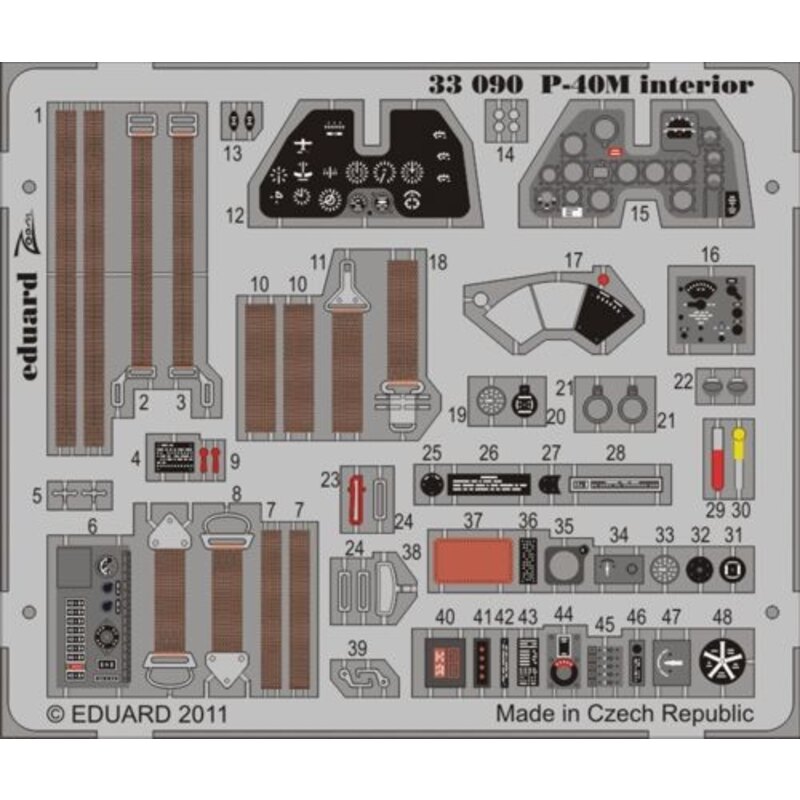 Curtiss P-40M/P-40N Warhawk interior (self adhesive) (for Hasegawa kits)