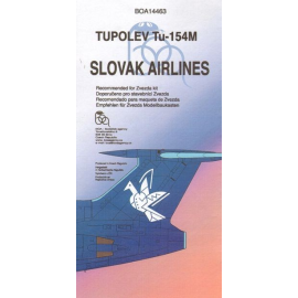  Decalcomania Tupolev Tu-154M SLOVAK Airlines OM-AAA/B/C