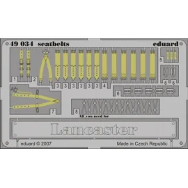 Avro Lancaster Mk.I/III seatbelts PRE-PAINTED IN COLOUR! (per i kit modello da Tamiya)