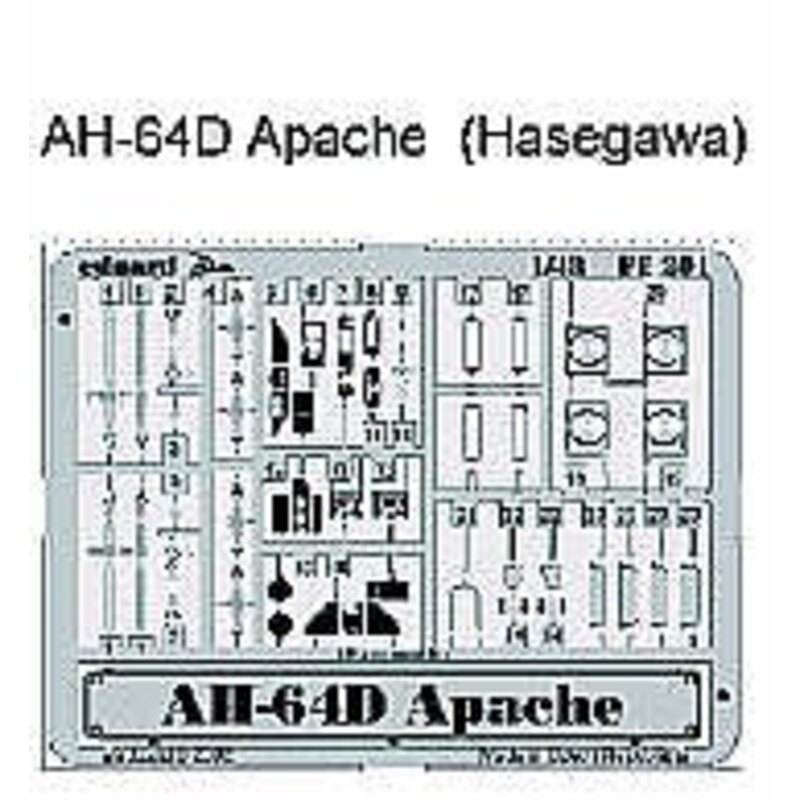 Boeing AH-64D Apache PRE-PAINTED IN COLOUR! (per i kit modello da Hasegawa) This Zoom set is a simplified version of the standar