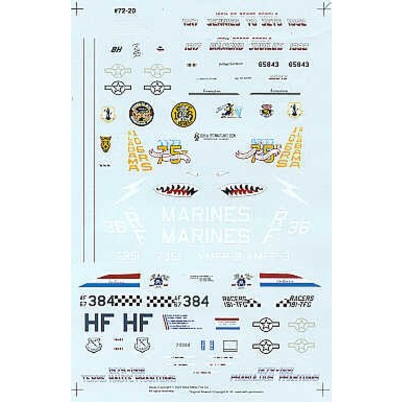 Decalcomania Commemorative Phantoms (3) RF-4C Phantom 65-843 75th Anniversary 106 reconnaissance Squadron Alabama 1992 RF-4C Pha