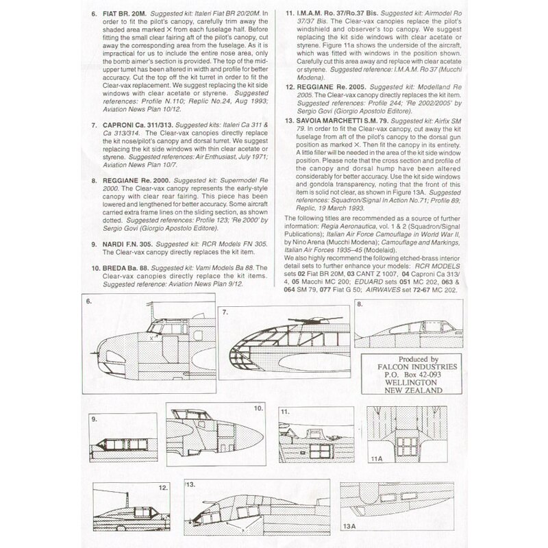 Italian Fighters II. Macchi C.202 (per i kit modello da Hasegawa) Fiat G.50 (per i kit modello da Airfix) Macchi C.202 RCR Macc 