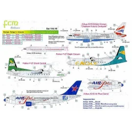 Decalcomania Airbus A319 BRITISH AIRWAYS Chatham Dockyard G-EUPA or Airbus A320 G-BUSI Airbus A310AirPlus Comet 4B EC-GOT F-27 B