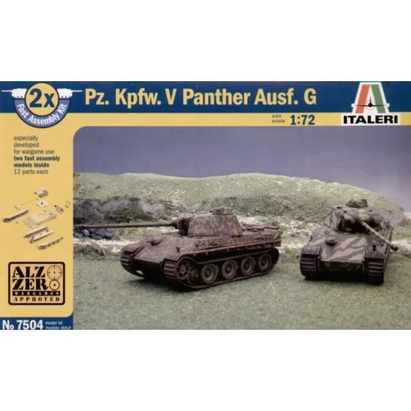 Pz.Kpfw.V Panther Ausf.G Pack includes 2 snap together tank Kits