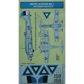 Decalcomania Avro Anson Mk.I (Estonian Service) (designed to be used with Airfix and Special Hobby kits) 