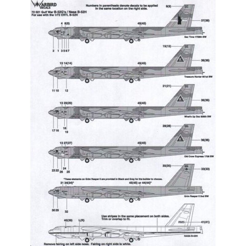 Decalcomania Gulf War Boeing B-52 Stratofortress with nose Art and NASA B-52