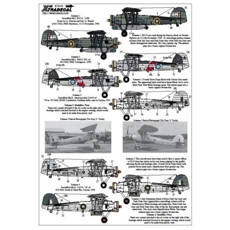  Decalcomania Fairey Swordfish Mk.I/Mk.II/Mk.III Part 1 (8) 4A 815 NAS Lt.Cdr K. Williamson HMS Illustrious Taranto 11/12 Novemb