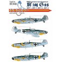 Decalcomania Messerschmitt Bf 109G-6 (4) 'Mickey Mouse' II./JG5 Major Horst Carganico; Yellow 16 9./JG77 white band/rudder Sardi