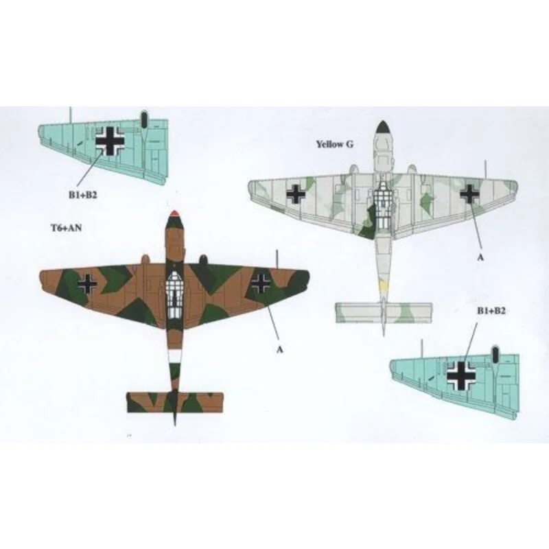 Decalcomania Junkers Ju 87B-2 'Stuka'. T6+AN; 5./St.G. 2 Sept 1941; Yellow G Unit Unknown Winter 1941/1942;