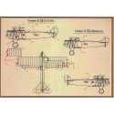 Decalcomania Fokker D.VII Pt 2 (6) Jasta 19 Yellow nose; Jasta 18 blue fuselage with blue/white check band; Jasta 13 Lozenge fus