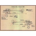 Decalcomania Fokker D.VII Pt 1 (12) Jasta 65 with group of igures on fuselage; Jasta 6 with black.white stripes on nose and tail