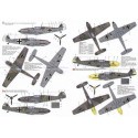 Decalcomania Messerschmitt Bf 109E-4 (4) White 13 3/JG 51 Oblt Walter Oesau yellow nose 8/1940; Black &lt; Stab II/JG 3 Oblt Fra