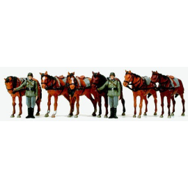 Figurini 2 figurine di soldati + 6 cavalli