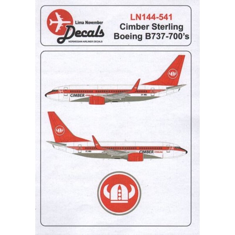 Decalcomania Boeing 737-700 CIMBER STERLING OYMRG/U/S