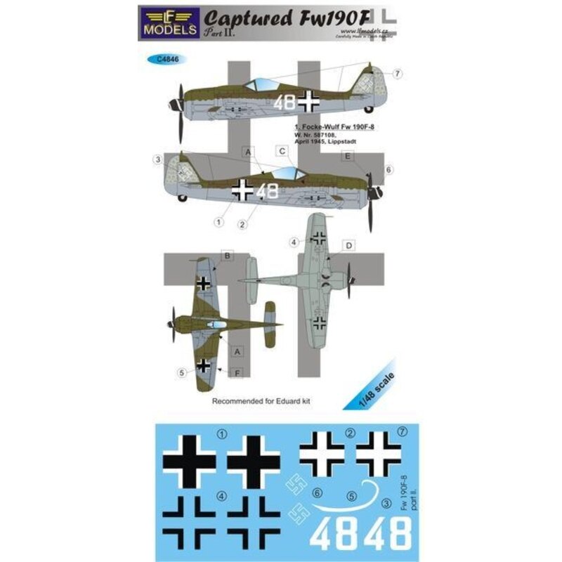 Decalcomania Captured Fw 190F Part II (designed to be used with Eduard kits) 