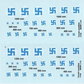 Decalcomania Finnish Swastikas, 2 sets diameter: 300; 400; 500; 600; 700; 800; 1000; 1200