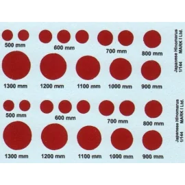 Decalcomania Japanese Hinomaru, without outline (dia 500, 600, 700, 800, 900, 1000, 1100, 1200, 1300 mm), 2 sets