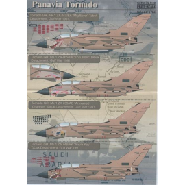  Decalcomania Panavia Tornado GR.1 Gulf War Nose Art on Desert Pink aircraft. (11) ZD892/H 'Helen/Snoopy Airways'; ZA374/AF 'Ang