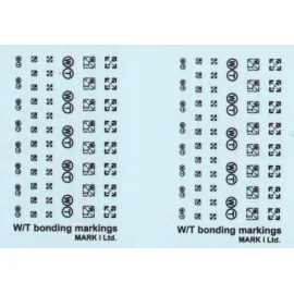 Decalcomania RAF/FAA Stencils, Pt.1, 2 sets W/T bonding markings, 2 styles 1/72 & 1/144