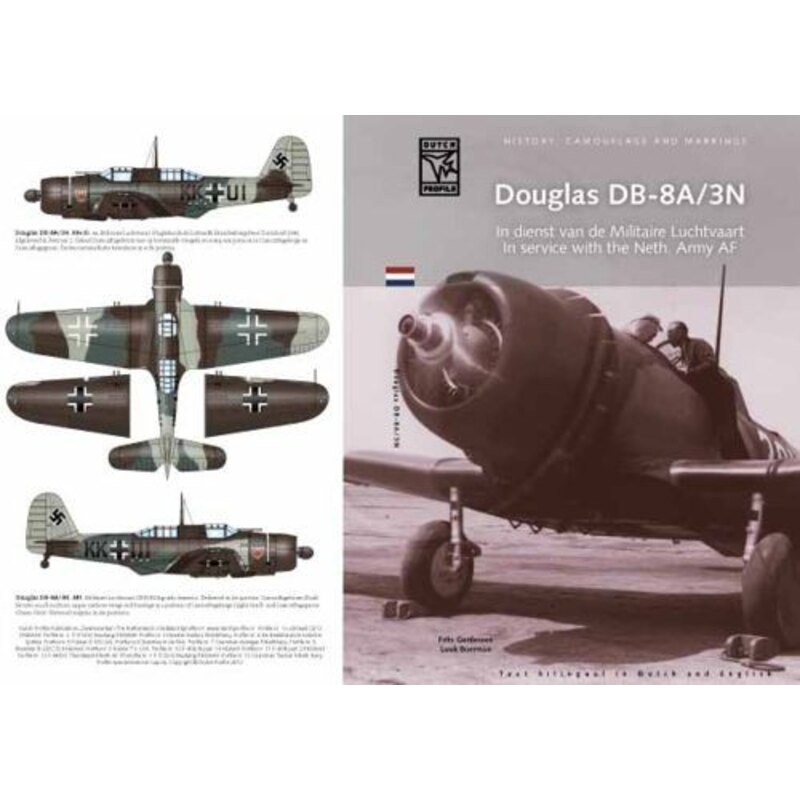 Libro Douglas DB-8A/3N. In service with the Dutch ArmyAF. 62 pages with fc profiles of the 8A in Dutch and Luftwaffe service.