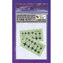 Decalcomania Luftwaffe Crosses (Balkenkreuz) early type (size 600, 700, 800, 900, 1000, 1200 mm), 2 sets