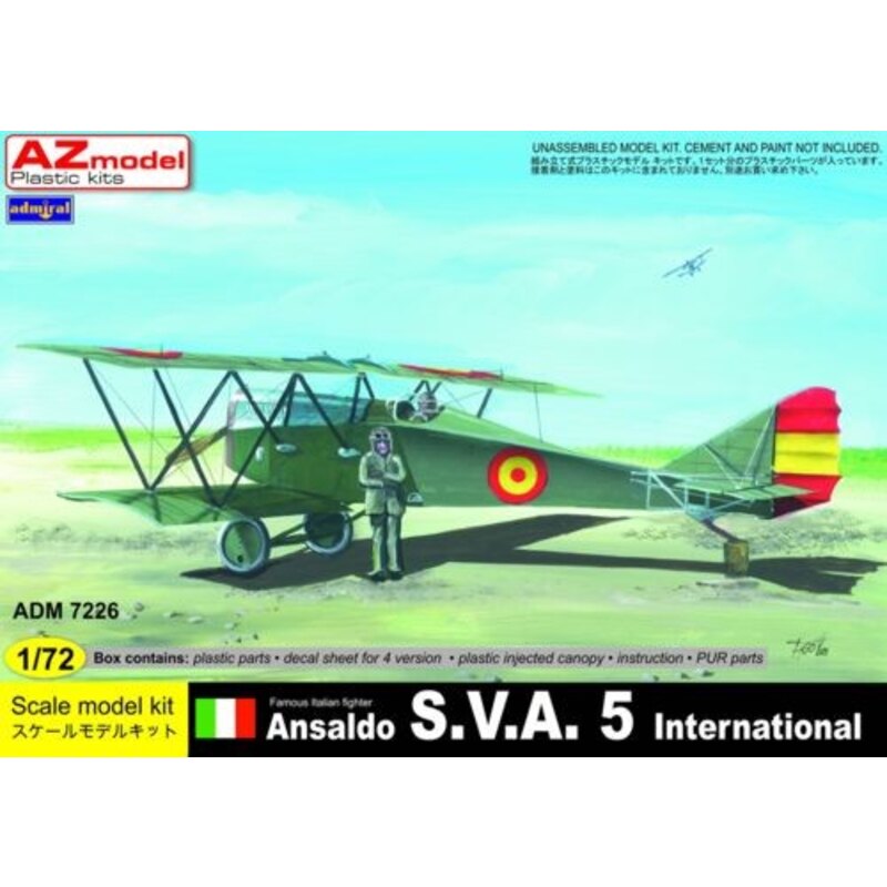 Ansaldo SVA.5 International. Decals USAAC 1920; Polish Air Service 1921; Spanish Air Force 1921; Red Army Aviation Regiment 1921