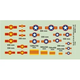 Decalcomania North and South Vietnam AF Insignia (diameter: 350;400;550;650;800 mm, fin flash: 500x300;750x450;900x540;1200x700 