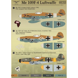  Decalcomania Messerchmitt Bf 109F-4 Part 1Me 109 F-4 Luftwaffe Part 1 / 48-052 / Me 109 F-4 Luftwaffe Part 1 / 48-052 / Me