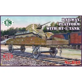 Flat rail way wagon with BT-5 Tank