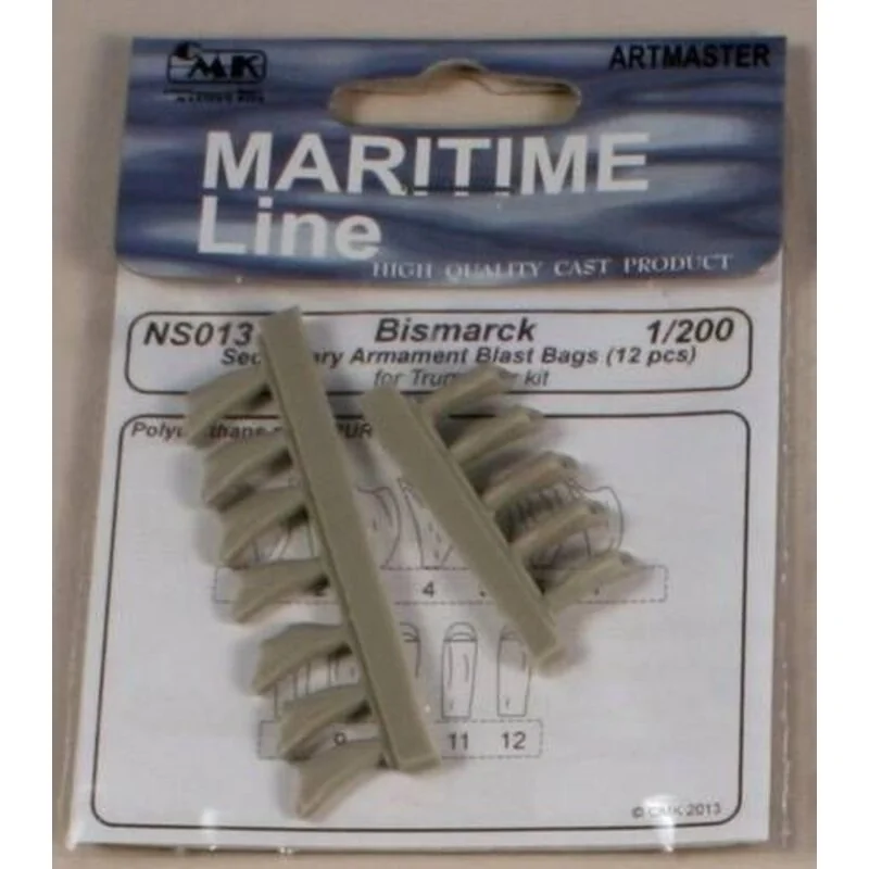 1941 Bismark Bismarck secondario Armamento Blast Bags (12 pz) altamente dettagliate sacchetti di resina anti-esplosione (12 pz) 