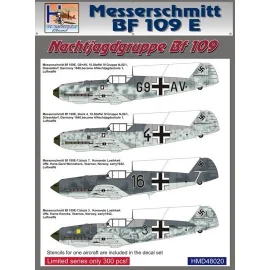 Decalcomania Messerschmitt Bf 109E Messerschmitt Bf 109 Nachtjagdgruppe , Pt.1