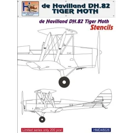 Decalcomania de Havilland Tiger Moth DH.82 stencil kit per 4 set