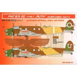 Decalcomania Fiat BR.20 tipo I ( la Cina ) Parte II ( progettato per essere utilizzato con i kit Italeri )